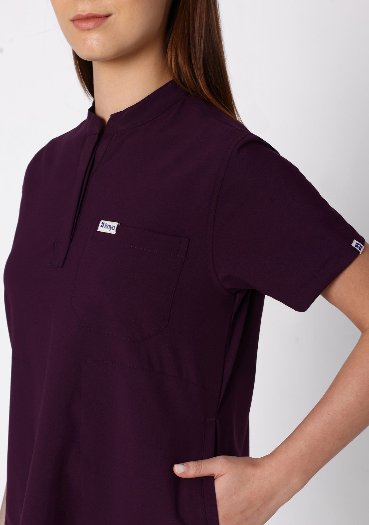 ecoflex™ Women's Mandarin Collar (Wine) Scrubs